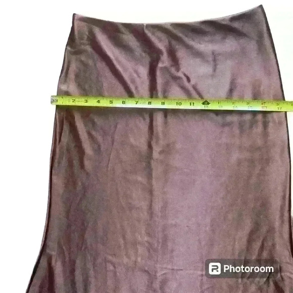 Silk satin maxi skirt set size S color brown, measurements in the pictures - Picture 5 of 7